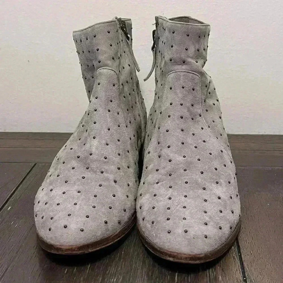 Joie Studded Grey Booties Inside Zip Boots Womens size 37.5 US size 7.5 - Picture 6 of 9